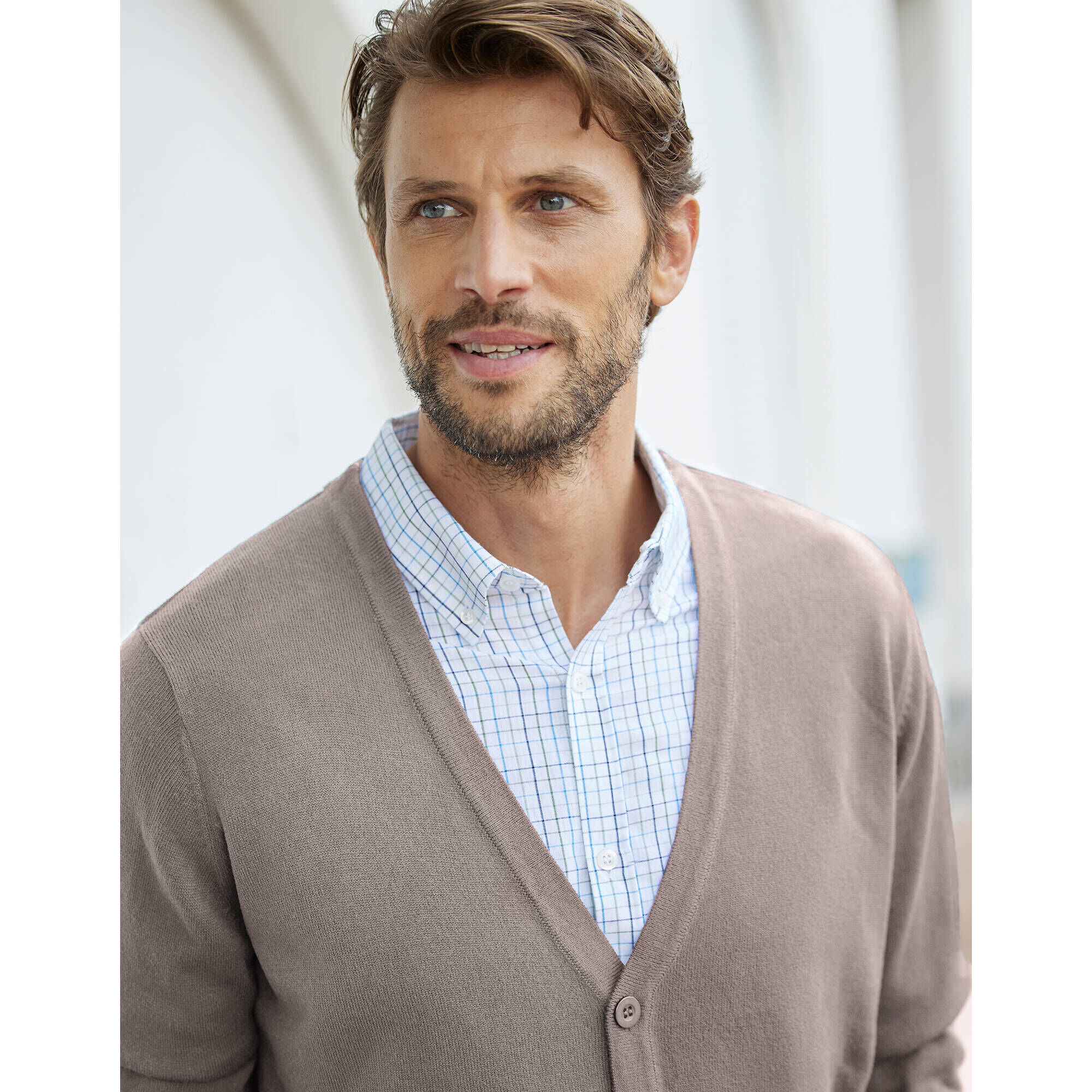 Cardigan Homme à Col V – Gilet Boutonné à Manches Longues