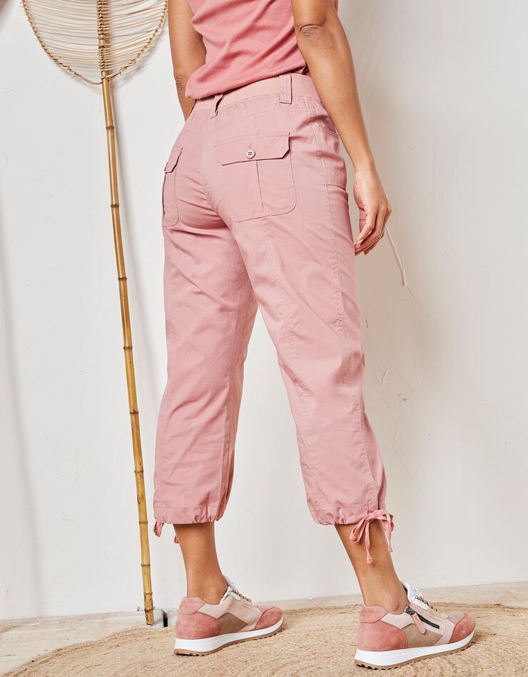 Pantacourt ceinture maille (bois de rose)