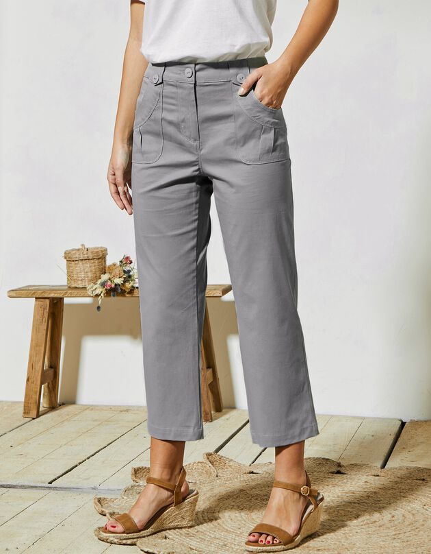Pantacourt droit stretch (gris)
