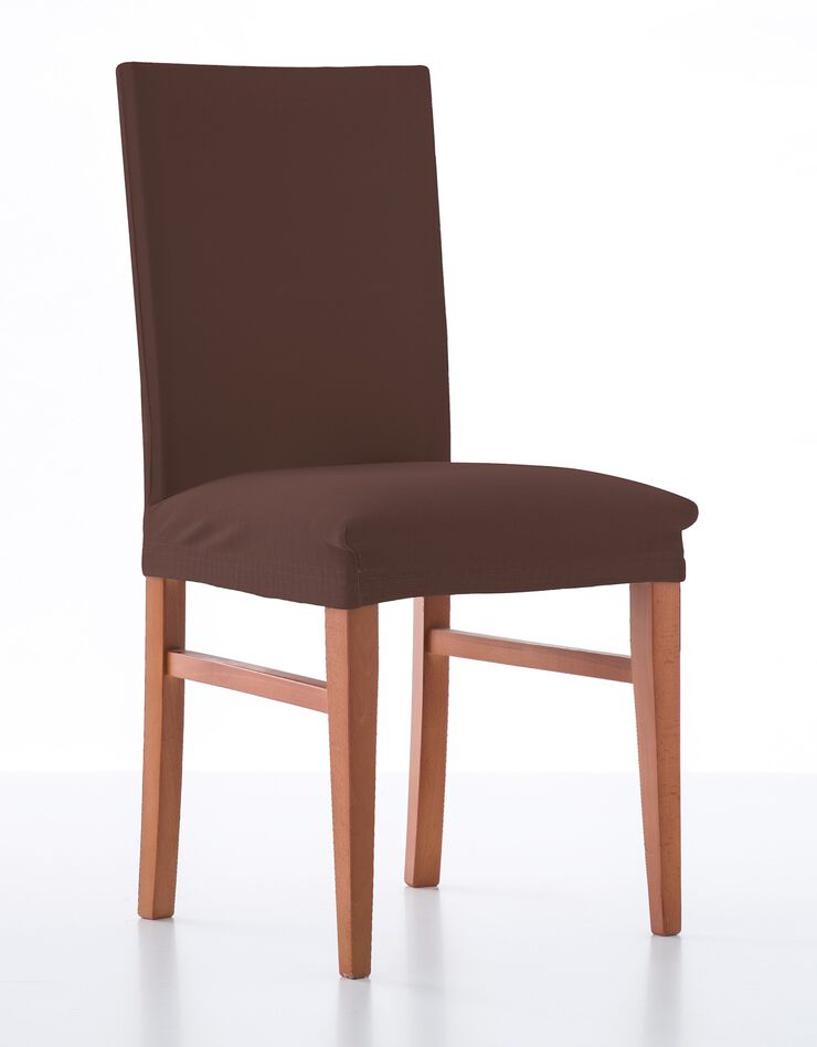 Housse chaise unie bi-extensible (chocolat)