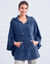 Poncho à capuche, maille polaire toucher peluche (bleu) Poncho à capuche, maille polaire toucher peluche (bleu)