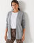 Gilet porter ouvert, maille toucher doux (gris chiné)