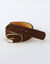 Ceinture boucle coloris doré, croûte de cuir (chocolat)