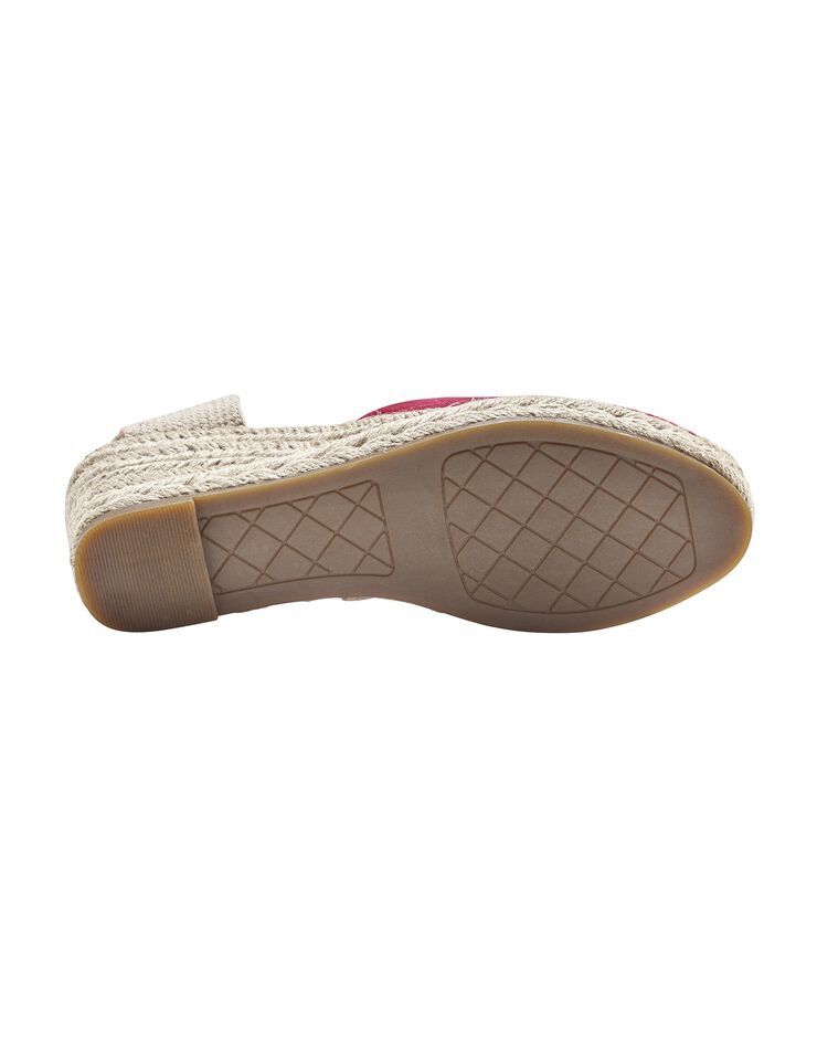 Sandales compensées corde avec liens à nouer (fuchsia) Sandales compensées corde avec liens à nouer (fuchsia)