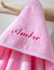 Cape de bain bébé personnalisable (rose)