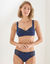 Culotte midi coton dentelle unie Coria - lot de 2 (marine)
