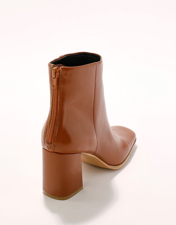 Boots à talon à bout carré (caramel) Boots à talon à bout carré (caramel)