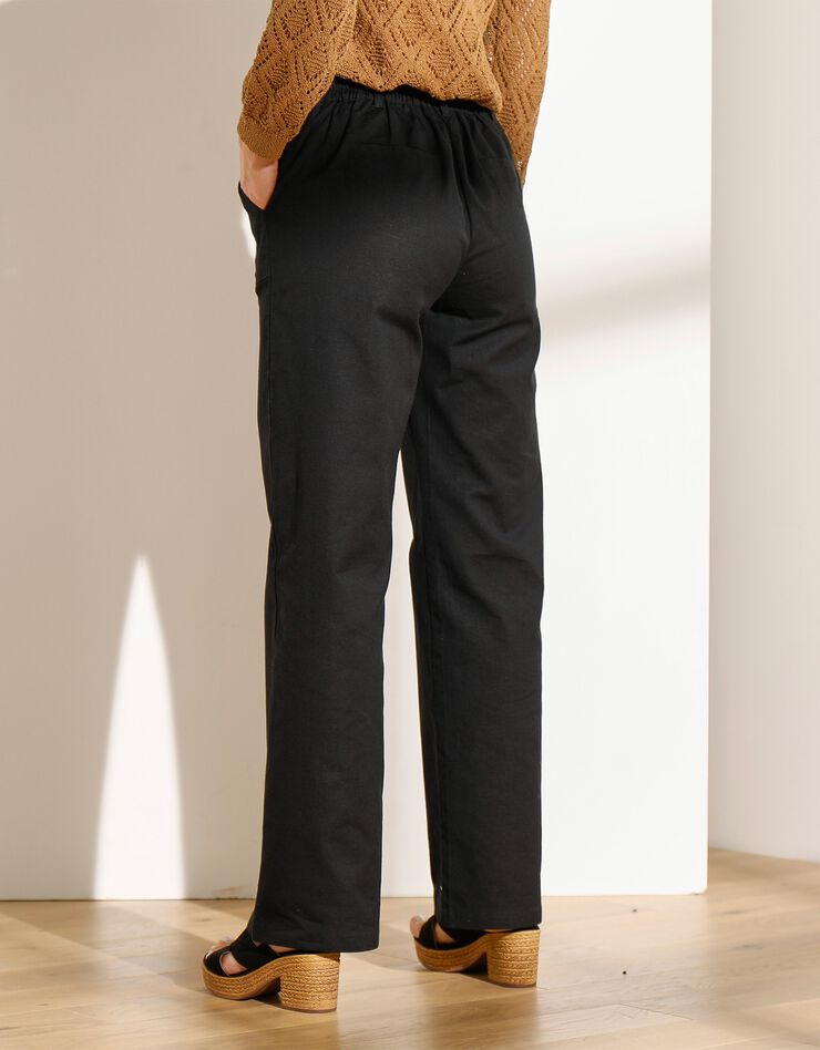 Pantalon large fluide coton-lin (noir) Pantalon large fluide coton-lin (noir)