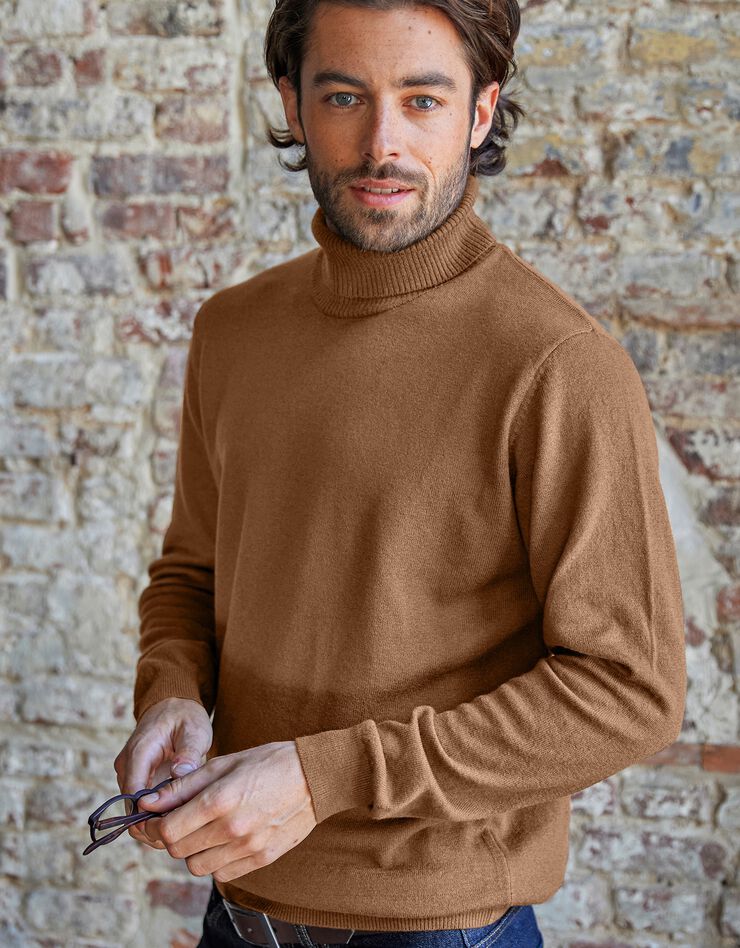 Pull col roulé en laine mélangée (cuivre) Pull col roulé en laine mélangée (cuivre)