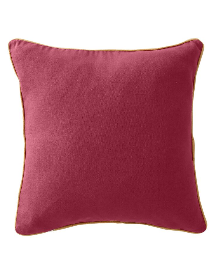 Housse de coussin carrée imprimé fleurs indiennes - lot de 2 (bois de rose) Housse de coussin carrée imprimé fleurs indiennes - lot de 2 (bois de rose)