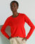 Pull col rond uni, manches longues (rouge)