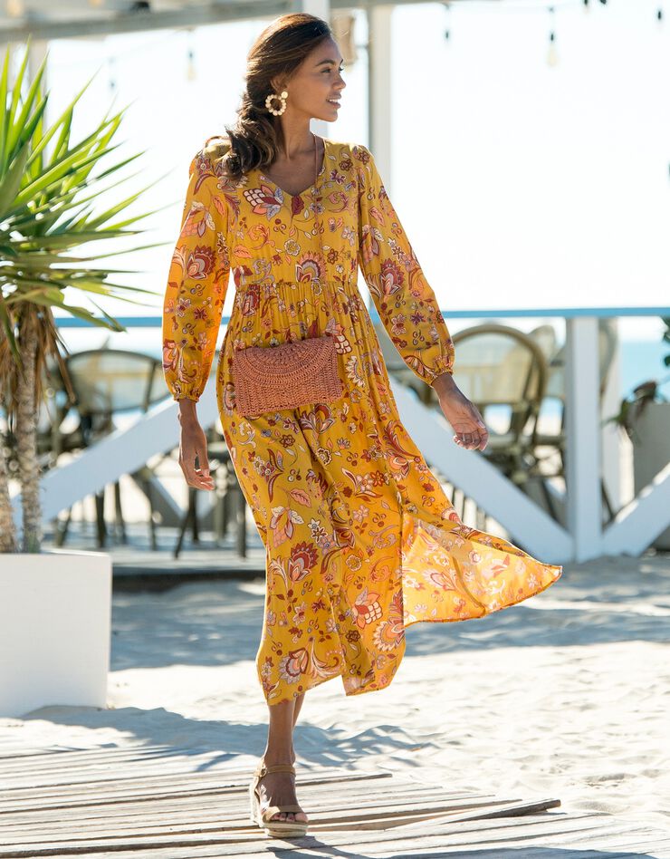 Robe longue imprimée (miel) Robe longue imprimée (miel)