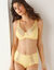 Soutien-gorge tulle et microfibre brodés forme minimiseur Antioco -  avec armatures flexibles (jaune)