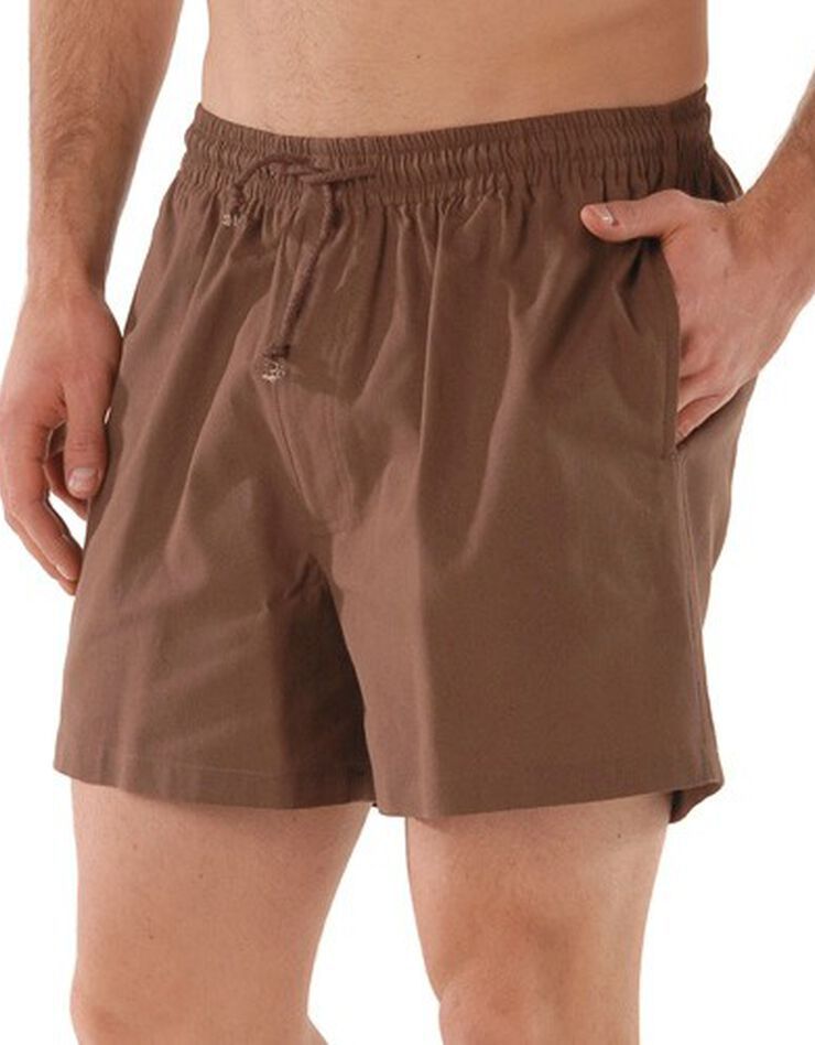 Short toile taille élastiquée (taupe) Short toile taille élastiquée (taupe)
