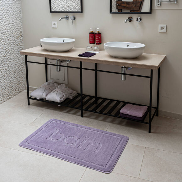 Tapis de bain motif "bain" (lilas)