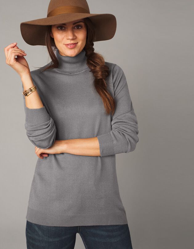 Pull col roulé toucher cachemire (gris) Pull col roulé toucher cachemire (gris)