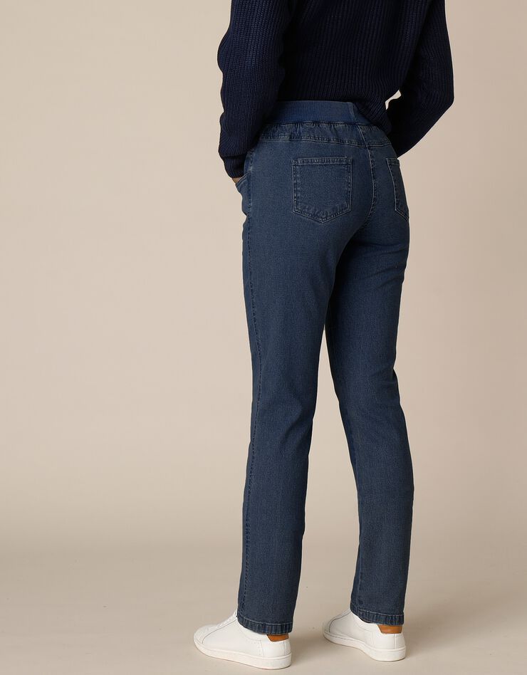 Jean "droit" ultra confort taille élastiquée (dark blue)