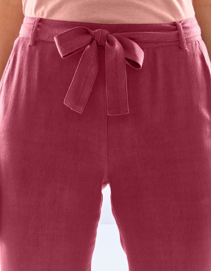 Pantalon uni coupe 7/8ème fuselée, tissu fluide (tomette) Pantalon uni coupe 7/8ème fuselée, tissu fluide (tomette)
