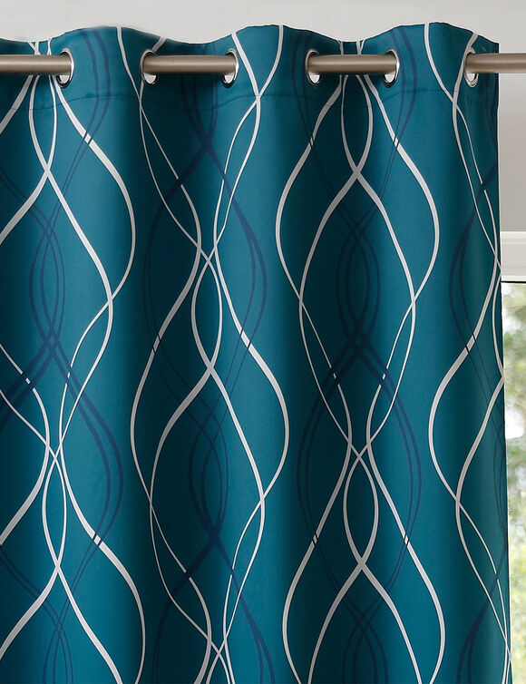 Rideau occultant imprim&eacute; serpentins (&eacute;meraude)