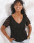 T-shirt manches courtes, macramé (noir)