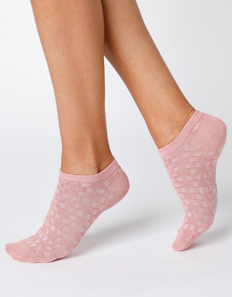Socquettes texturées en maille damier - lot de 3 paires (neutre) Socquettes texturées en maille damier - lot de 3 paires (neutre)