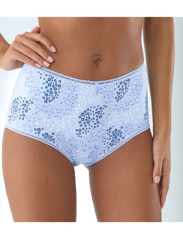 Culotte forme maxi « motifs fleurettes » - lot de 4 (bleu / jeans)