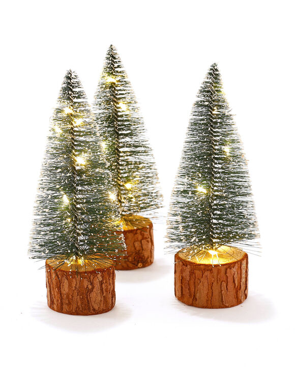 Sapin lumineux à LED - lot de 3  (vert)