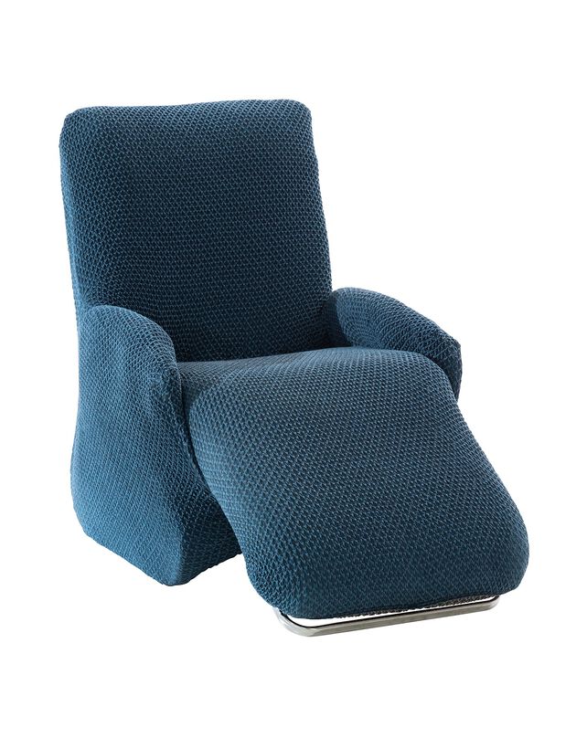 Housse texturée bi-extensible spéciale fauteuil relax (bleu)