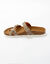Mules entredoigt léopard talon plat double bride (beige irisé)