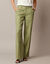 Pantalon large fluide, lin mélangé (vert)