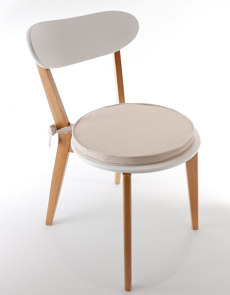 Coussin d'assise uni rond bachette (naturel)