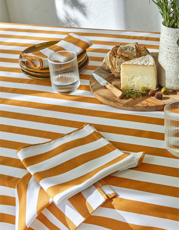 Nappe rayée, collection Ninole (jaune / blanc) Nappe rayée, collection Ninole (jaune / blanc)