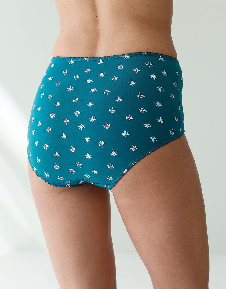 Culotte maxi coton imprimé "fleur de lys" - lot de 4 (émeraude / bordeaux) Culotte maxi coton imprimé "fleur de lys" - lot de 4 (émeraude / bordeaux)