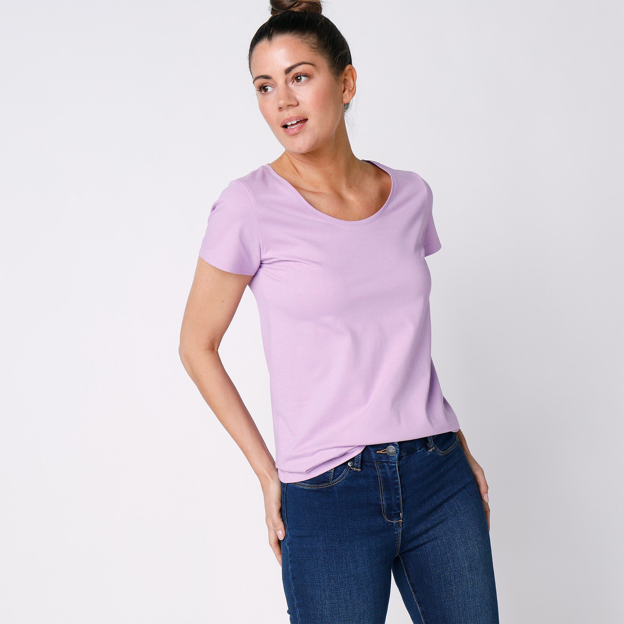 Blacheporte Femme Vêtements Tops & T-shirts T-shirts Manches courtes Tee-shirt Col V Imprimé Zigzag 