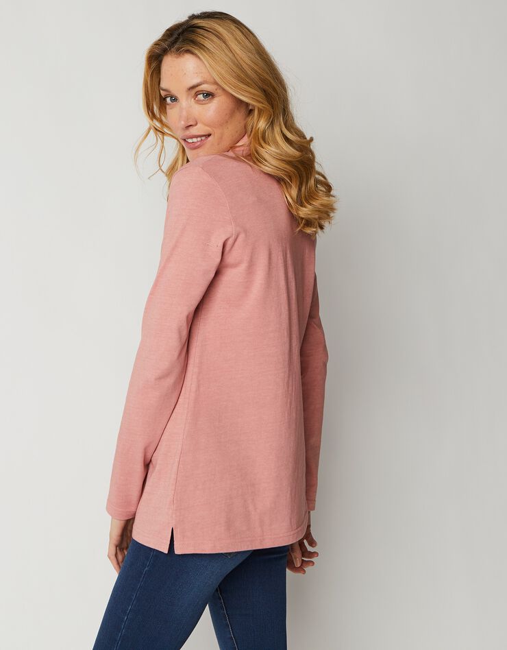 Polo bicolore maille jersey (bois de rose / gris) Polo bicolore maille jersey (bois de rose / gris)