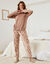 Pyjama velours imprimé fleuri (taupe)