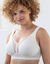 Soutien-gorge dentelle et velours grand maintien - sans armatures (ivoire)