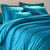 Linge de lit uni coton (bleu prusse)