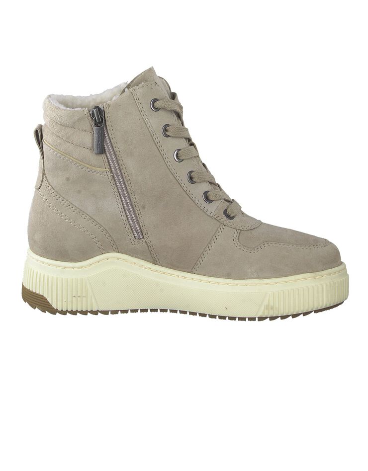Bottines montantes nubuck à lacets zippées (taupe) Bottines montantes nubuck à lacets zippées (taupe)