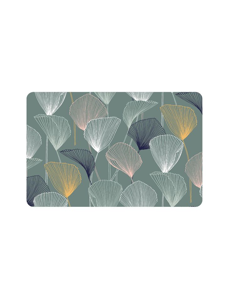Lot de 4 sets de table - ginkgo (bleu acier)