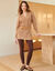Pull tunique col tunisien, maille anglaise toucher doux (taupe chin&eacute;)