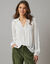 Blouse smockée en crépon, fils brillants (écru)