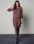 Robe droite manches 7/8ème imprimée (noir / framboise)