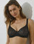 Soutien-gorge forme minimiseur en dentelle - avec armatures (noir)
