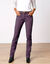 Pantalon droit gainant - petite stature entrej. 75 cm (aubergine)