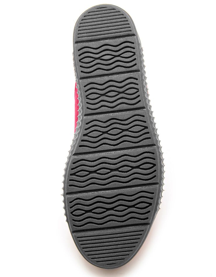 Baskets zippées et lacées grande largeur en cuir femme - rouge (rouge) Baskets zippées et lacées grande largeur en cuir femme - rouge (rouge)