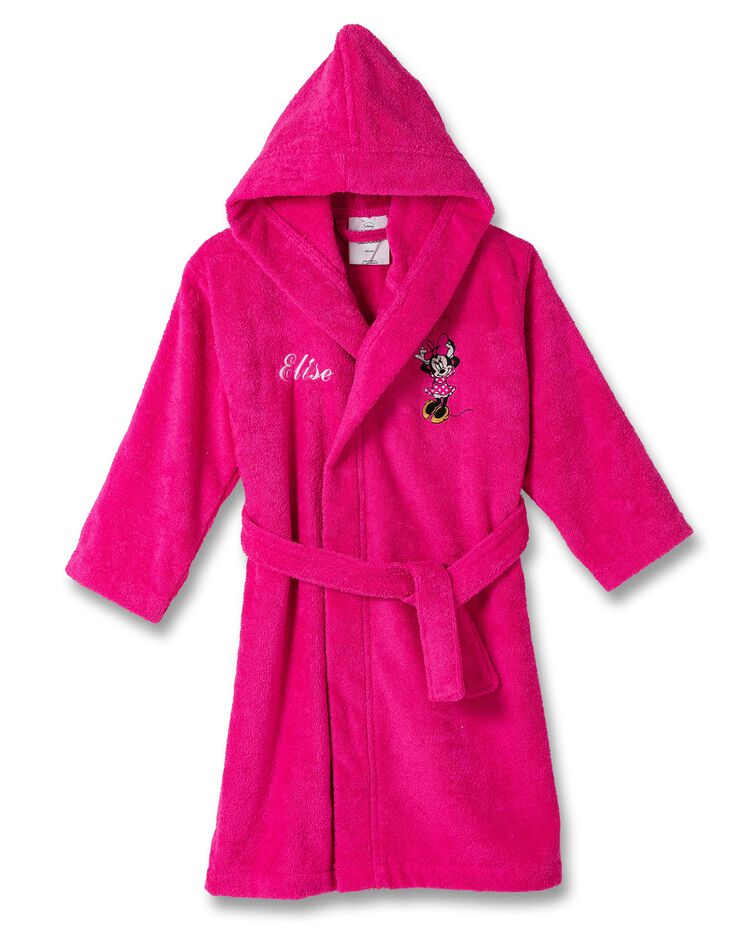 Peignoir enfant à capuche Minnie® Cœur Disney® personnalisable (fuchsia) Peignoir enfant à capuche Minnie® Cœur Disney® personnalisable (fuchsia)