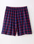Short pyjama coton imprim&eacute; carreaux (marine / rouge)