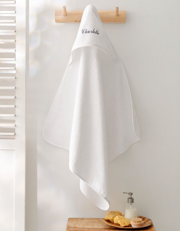 Cape de bain bébé personnalisable (blanc)