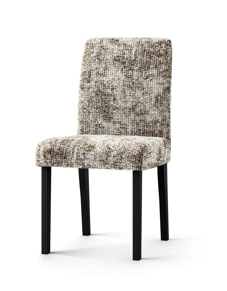 Housse bi-extensible microfibre gaufrée léopard spéciale chaise  (beige)
